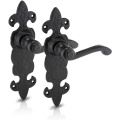 black front iron cast door lever handle